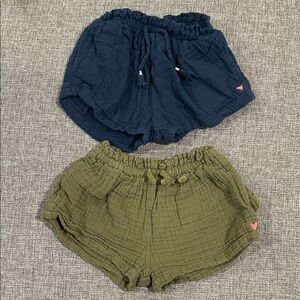Pink Chicken Olive Green and Navy Shorts, Size 4Y